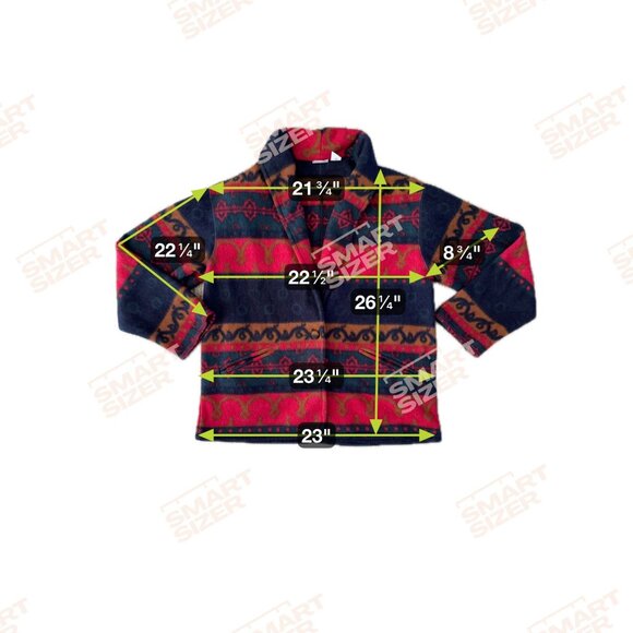 Cabin Creek Aztec Print Fleece‎ Blazer Small Shawl Collar Button Front Vtg Soft - Picture 2 of 6